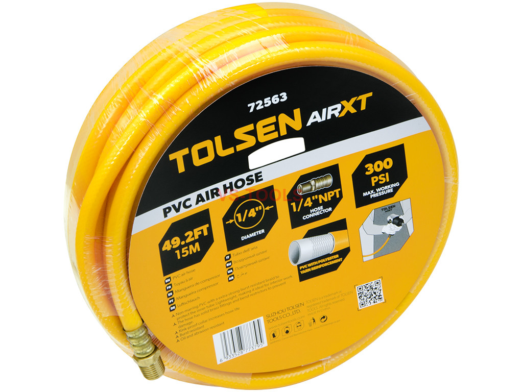 Lightweight 1/4 inch 50Ft PVC Air Compressor Hose Male NPT